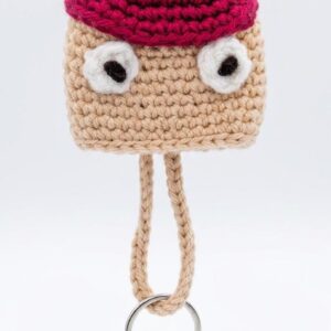 Goofy Face Handmade Crochet Keychain - Image 3